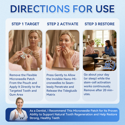 Next-Gen🦷𝐆𝐥𝐢𝐦𝐦𝐞𝐫𝐥𝐲® 𝐓𝐢𝐝𝐞𝐠𝐥𝐮𝐬𝐢𝐛 𝐓𝐨𝐨𝐭𝐡 & 𝐆𝐮𝐦 𝐑𝐞𝐩𝐚𝐢𝐫 𝐌𝐢𝐜𝐫𝐨𝐧𝐞𝐞𝐝𝐥𝐞 𝐏𝐚𝐭𝐜𝐡  | 𝐀𝐝𝐯𝐚𝐧𝐜𝐞𝐝 𝐒𝐭𝐞𝐦-𝐂𝐞𝐥𝐥 𝐀𝐜𝐭𝐢𝐯𝐚𝐭𝐢𝐨𝐧 𝐓𝐞𝐞𝐭𝐡 𝐒𝐭𝐫𝐢𝐩𝐬(🦷𝐑𝐞𝐛𝐮𝐢𝐥𝐝 𝐄𝐧𝐚𝐦𝐞𝐥 & 𝐃𝐞𝐧𝐭𝐢𝐧 • 𝐒𝐭𝐫𝐞𝐧𝐠𝐭𝐡𝐞𝐧 𝐆𝐮𝐦𝐬 • 𝐄𝐫𝐚𝐝𝐢𝐜𝐚𝐭𝐞 𝐓𝐚𝐫𝐭𝐚𝐫 & 𝐎𝐝𝐨𝐫 • 𝐒𝐭𝐨𝐩 𝐓𝐨𝐨𝐭𝐡 𝐒𝐞𝐧𝐬𝐢𝐭𝐢𝐯𝐢𝐭𝐲)