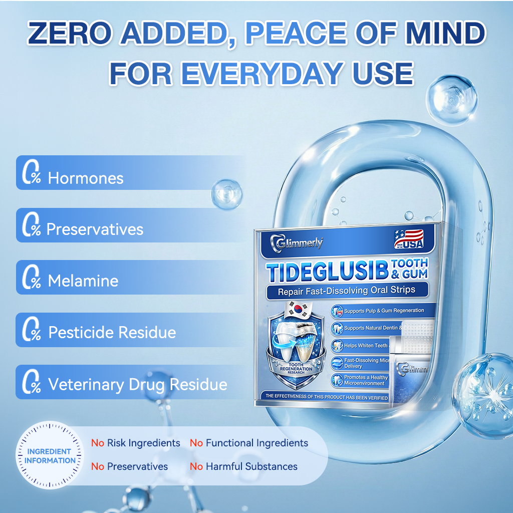 【A Game-Changer for Those with Dental Anxiety】𝐺𝑙𝑖𝑚𝑚𝑒𝑟𝑙𝑦® 𝑇𝑖𝑑𝑒𝑔𝑙𝑢𝑠𝑖𝑏 𝑇𝑜𝑜𝑡ℎ & 𝐺𝑢𝑚 𝑅𝑒𝑝𝑎𝑖𝑟 𝐹𝑎𝑠𝑡-𝐷𝑖𝑠𝑠𝑜𝑙𝑣𝑖𝑛𝑔 𝑂𝑟𝑎𝑙 𝑆𝑡𝑟𝑖𝑝𝑠(Supports tooth repair and helps relieve gum discomfort and other common oral concerns)